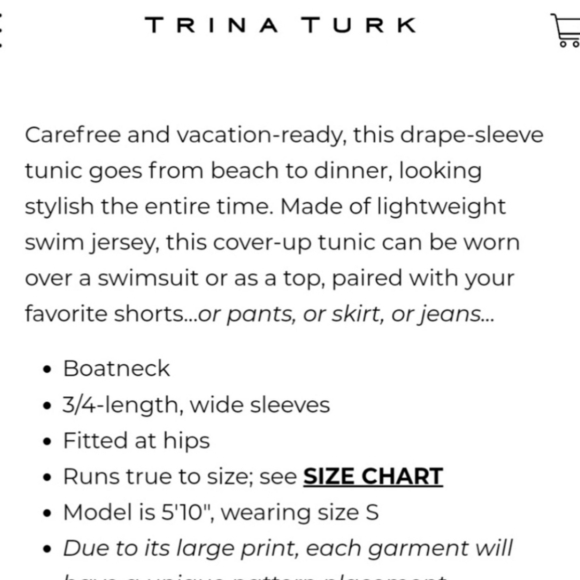 Trina Turk Breeze Swim Tunic Dress Cover-Up NWT size XL - Picture 14 of 14
